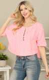 Basically Comfy & Cute Top Neon Pink