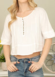 Basically Comfy & Cute Top Off White