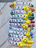 Multi Color  Bestie Sister Emoji Bracelet